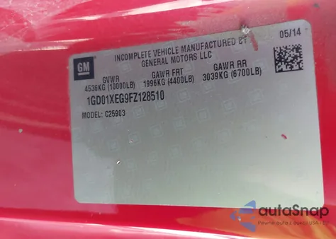 2015 GMC Sierra 2500Hd from USA, damaged, VIN 1GD01XEG9FZ128510